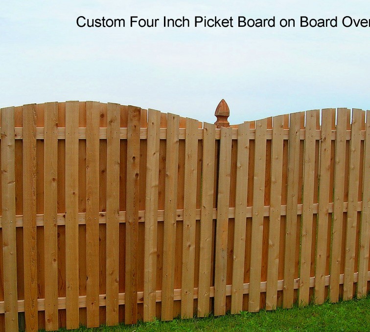 Norfolk - Wood Fencing, 1x4x4 Board on Board Overscallop